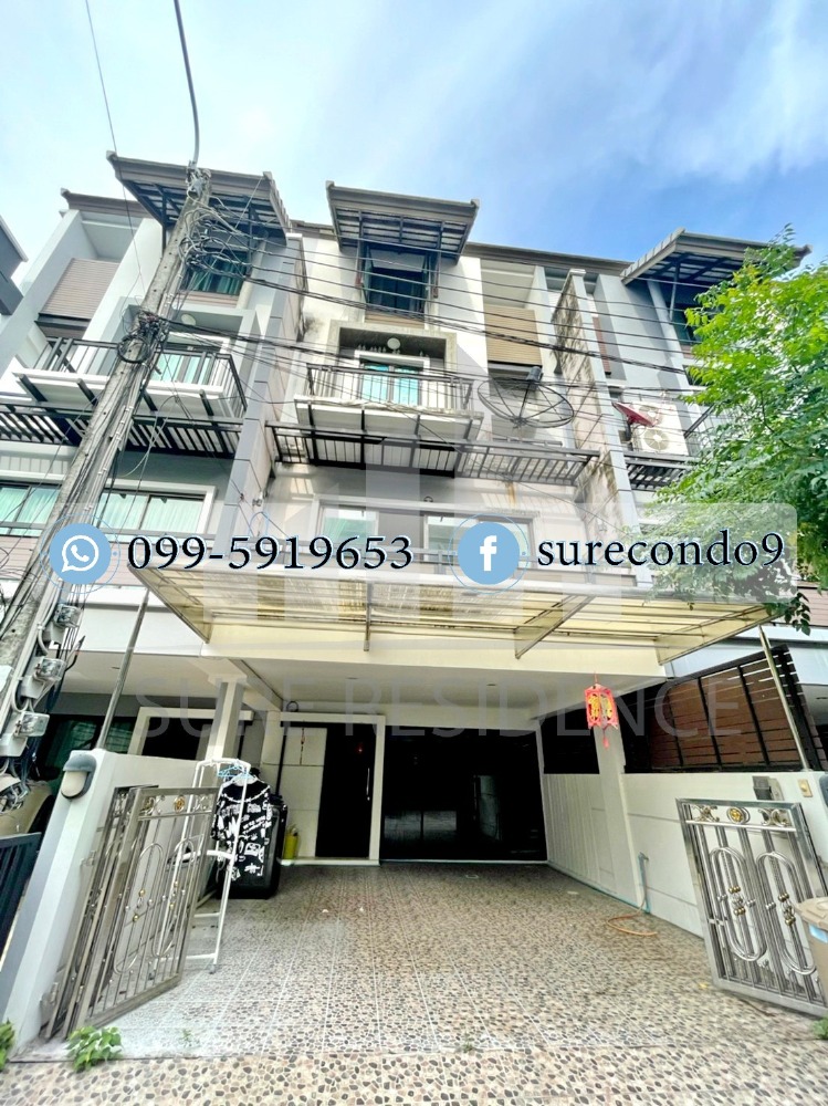 For RentTownhomeRatchadapisek, Huaikwang, Suttisan : HK0018😊 For RENT 4-story townhouse for rent,🚪4 bedrooms🚄MRT Sutthisan🏢Sutthisan🔔House area:20.00 sq m.🔔Usable area:200.00 sq m.💲Rent:45,000฿📞O99-5919653, O65-9423251✅LineID:@sureresidence