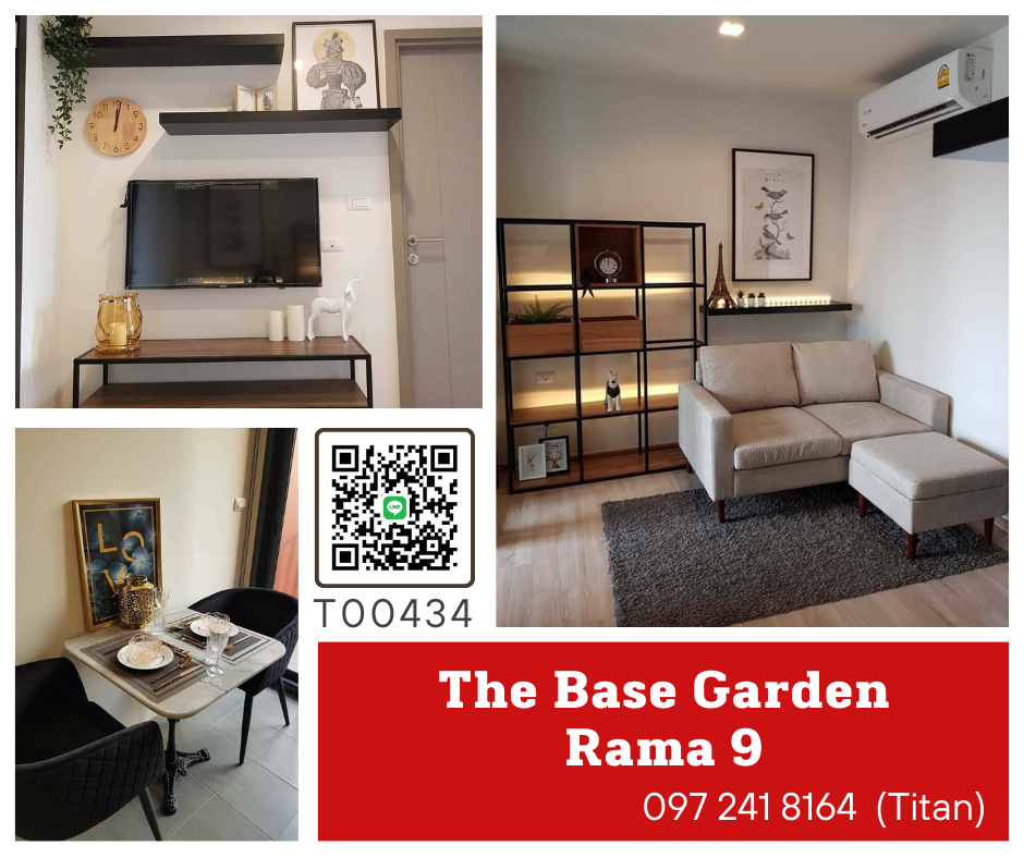 ให้เช่าคอนโดพระราม 9 เพชรบุรีตัดใหม่ RCA : 🔥🔥The Base garden rama 9🔥🔥 ห้องสวยมาก แต่งครบ พร้อมอยู่จ้าา ชอบต่อรองได้ (T00434)