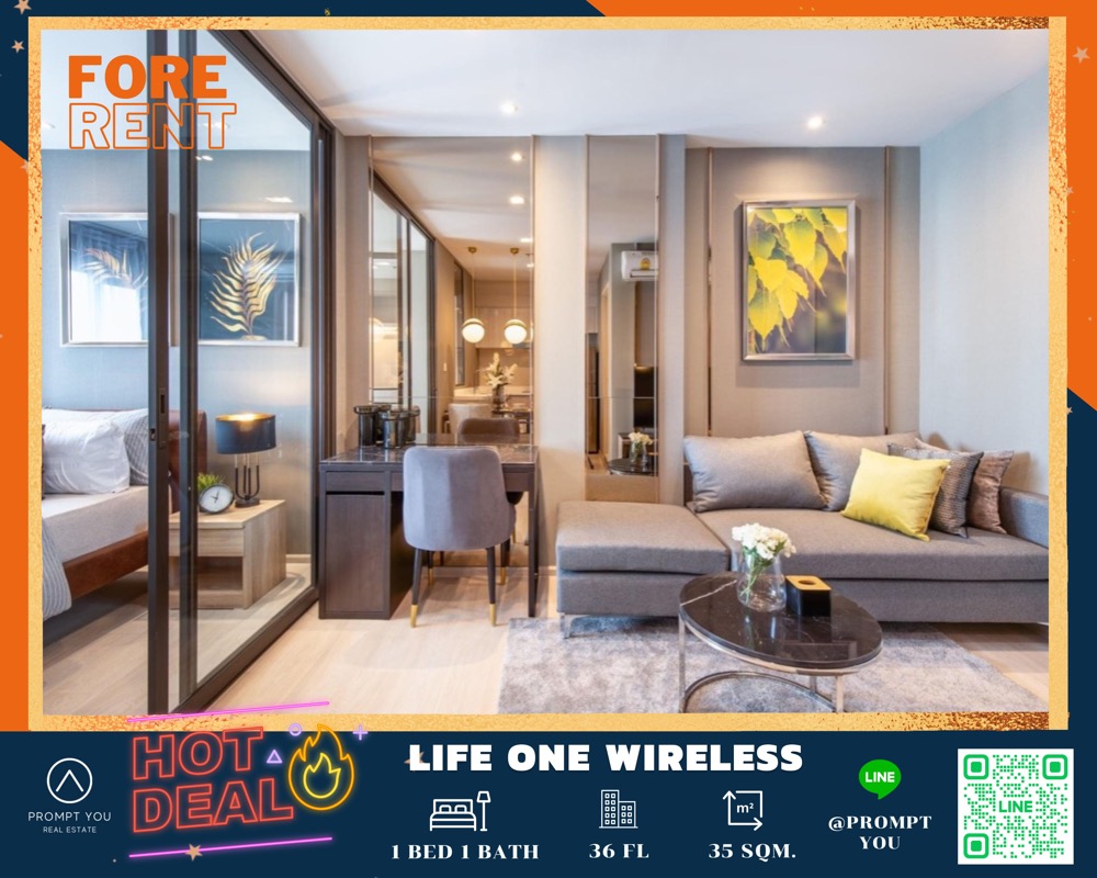 ให้เช่าคอนโดวิทยุ ชิดลม หลังสวน : 🔥Life one Wireless🔥ห้องสวย พร้อมอยู่ ราคาพิเศษ //สอบถามเพิ่มเติมที่ LineOfficial :@Promptyou