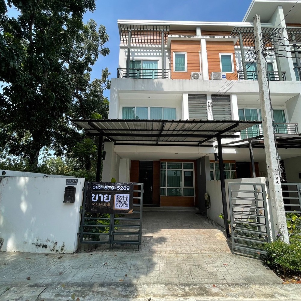 For SaleTownhomeChaengwatana, Muangthong : Townhome, corner house, next to the house has a beautiful garden ✨ The Sereno by Bonanza / 3 bedrooms (for sale), Sereno Townhome by Bonanza / 3 Bedrooms (FOR SALE) GAMET225