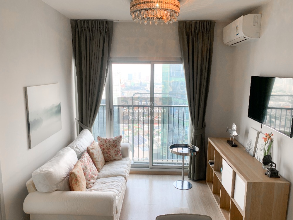 For RentCondoRatchadapisek, Huaikwang, Suttisan : [For Rent] Noble Revolve Ratchada2, size 2 bedrooms, 1 bathroom, beautifully decorated room, fully furnished, ready to move in 📞 Contact 065-2614622 Tammy.
