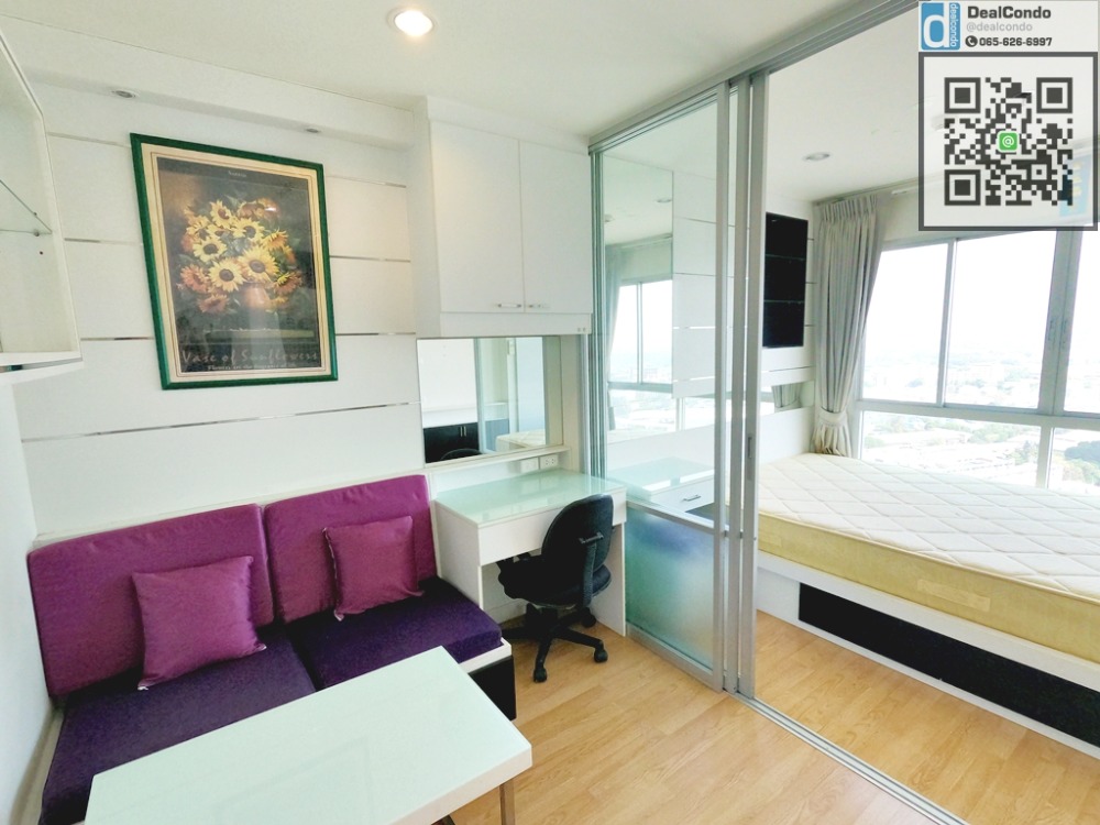 For RentCondoChaengwatana, Muangthong : [PK007]There is VDO, built-in room for rent, Lumpini Ville Chaengwattana-Pak Kret, 28th floor, Building A