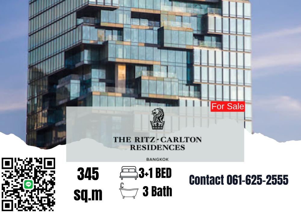 ขายคอนโดสาทร นราธิวาส : *Few Available* The Ritz Carlton Residences Bangkok | 3 Bed | 061-625-2555