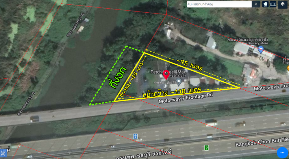 For SaleLandLadkrabang, Suwannaphum Airport : Land for sale, beautiful land, 1-1-83 rai, with office building, 100 sq m., very good location, next to Intern'l School (under construction), next to the outbound motorway road, Lat Krabang District