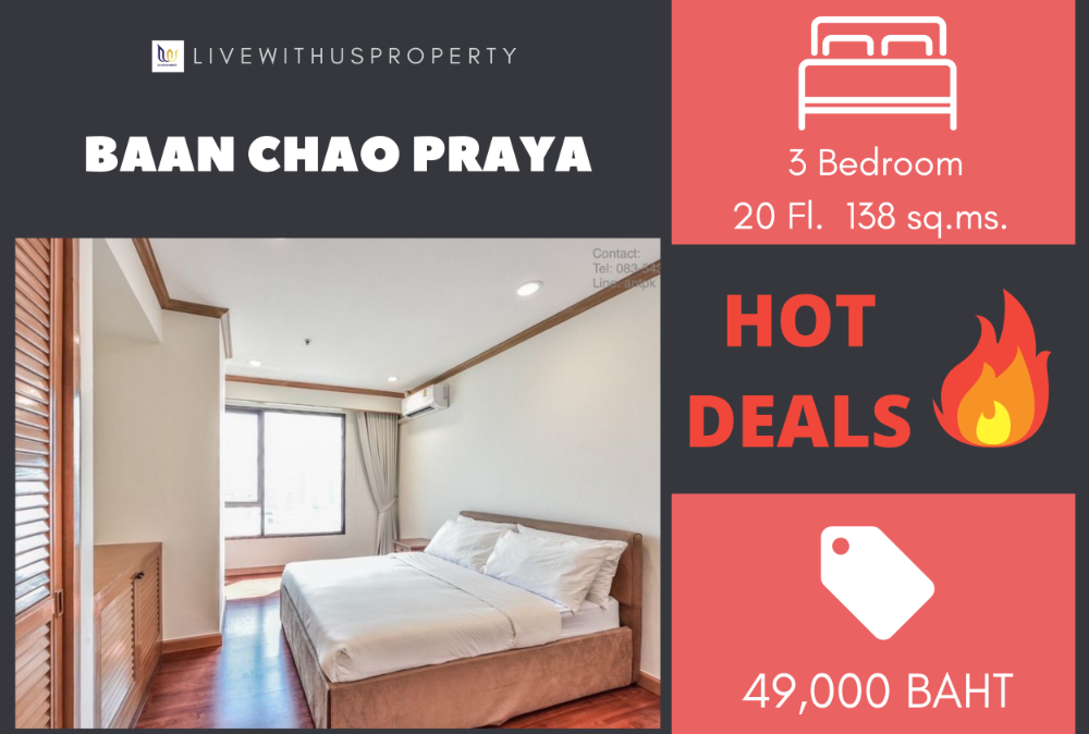 For RentCondoWongwianyai, Charoennakor : Urgent rent!! Very good price, high floor, beautiful view, very beautiful decoration, Baan Chao Praya