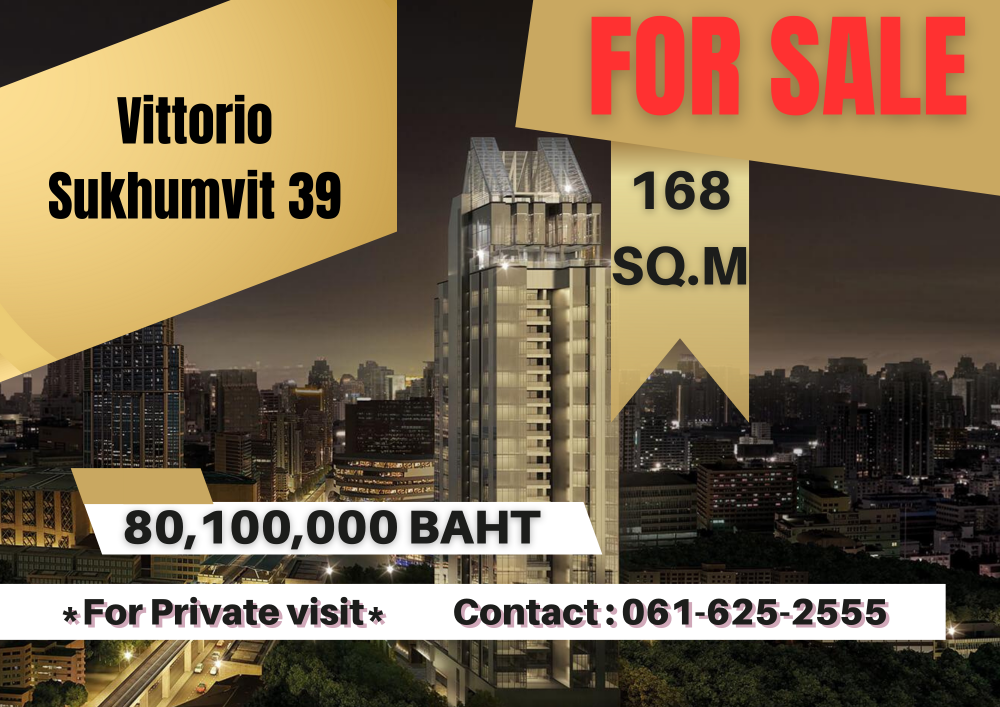 For SaleCondoSukhumvit, Asoke, Thonglor : *Duplex Unit* Vittorio Sukhumvit 39 | 3 Bed | 061-625-2555