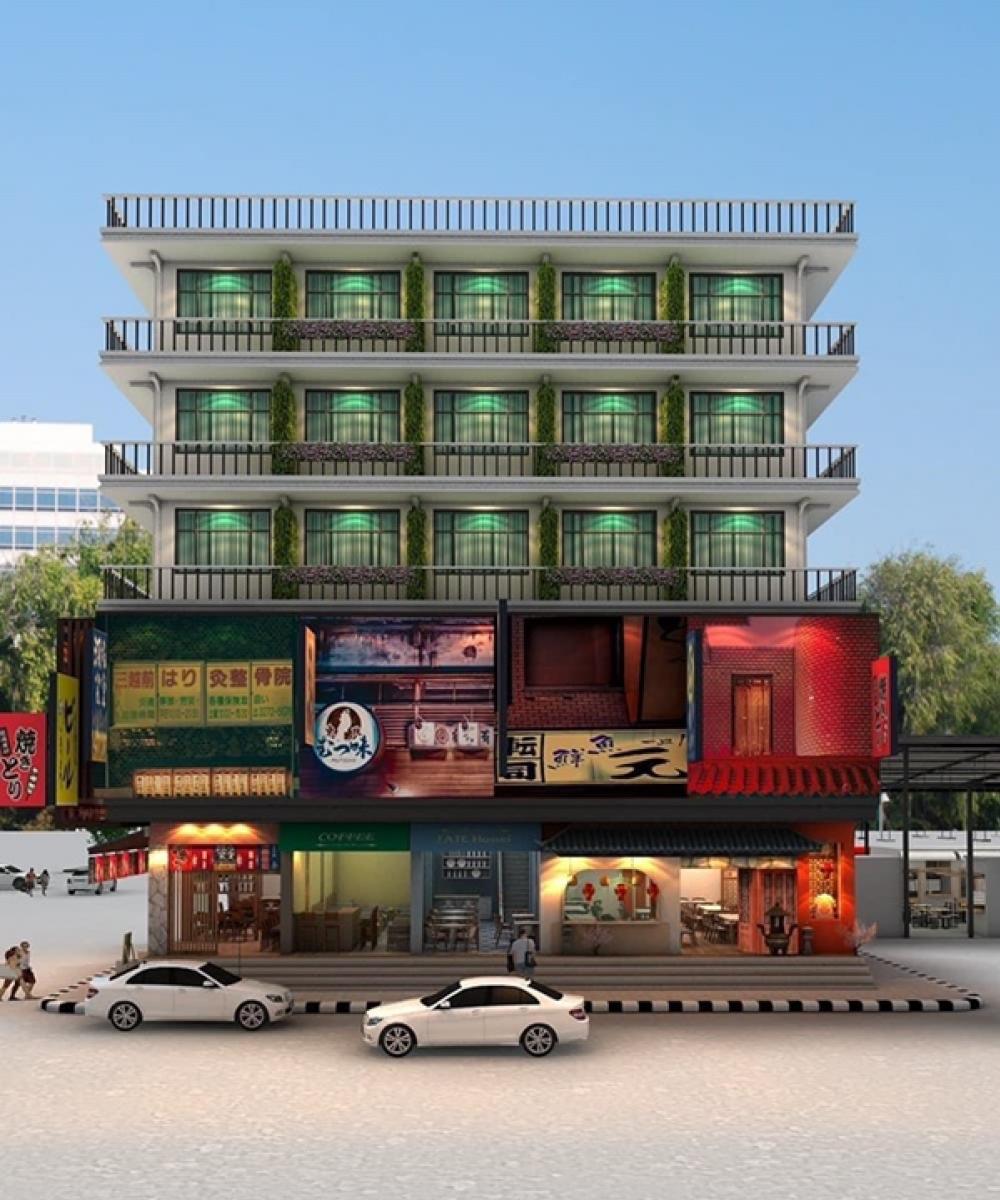 For RentRetail SpaceBangna, Bearing, Lasalle : 🚩For those with a vision, interested in investing in a good location with potential near the station 🚅 BTS Si Nut 🏢 Commercial buildings / land for rent are as follows: 1. Commercial building, 5 booths, 5 floors + multipurpose yard - Usable area over 2,00