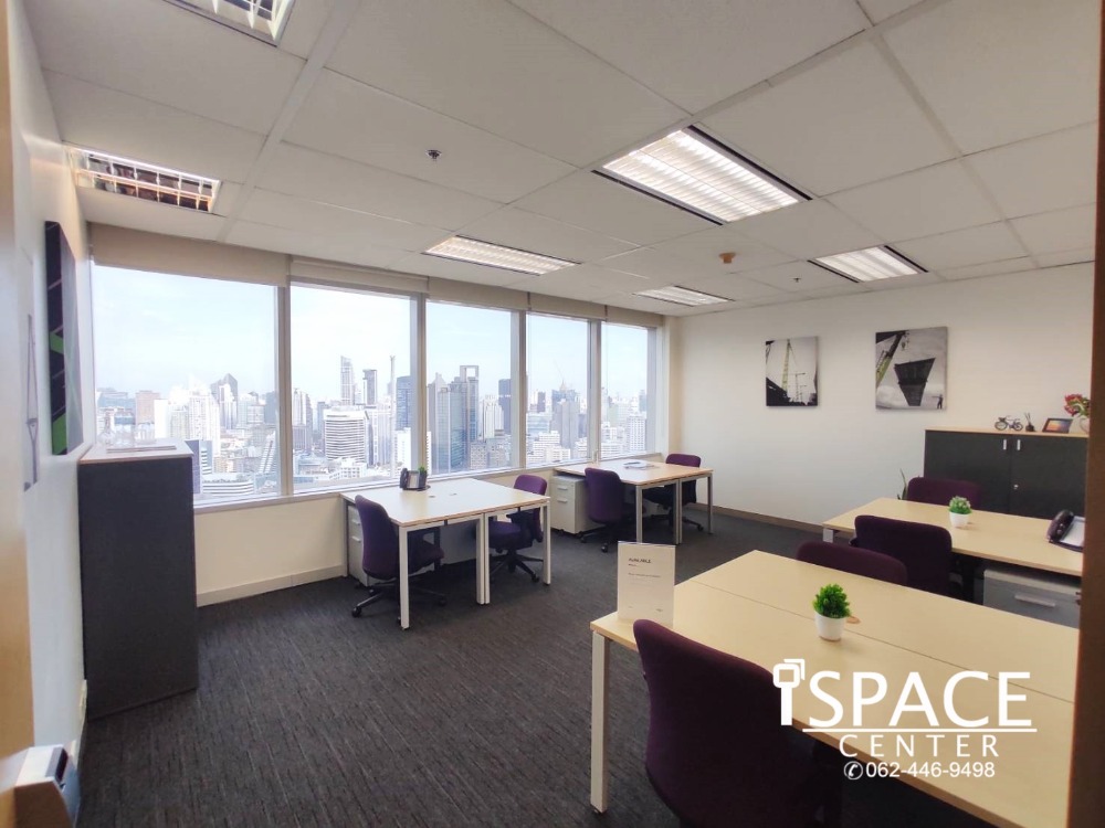 For RentWitthayu, Chidlom, Langsuan, Ploenchit : Service Office for rent near BTS Ploenchit. There are rooms from 1-60 people. You can carry your laptop to work right away. Fully furnished and ready to work Stop for a walk along the nearby lake in Lumpini Park.