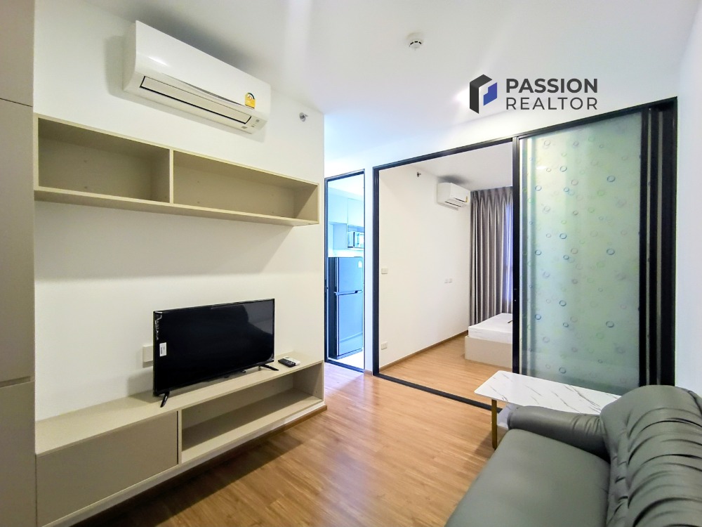 For RentCondoMin Buri, Romklao : 💙 For rent 🧡 near Kasem Bundit University, 1 bedroom, closed kitchen, The Origin Ram 209, 9th floor, morning sun - room is not hot