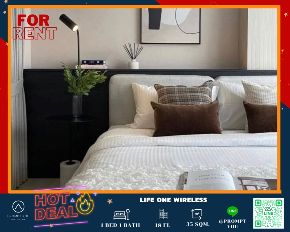 For RentCondoWitthayu, Chidlom, Langsuan, Ploenchit : 🔥Life One wireless🔥 Beautiful room, fully furnished. Ready to move in emlassy view // ask for more information at LineOfficial:@Promptyou