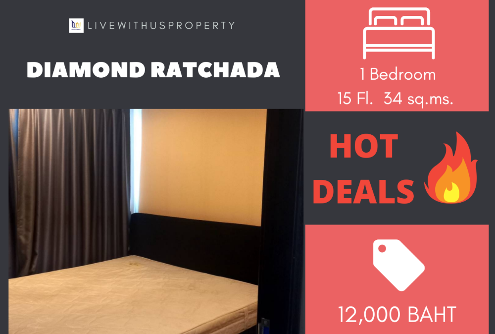 For RentCondoRatchadapisek, Huaikwang, Suttisan : Urgent rent!! Cheapest on the web, very beautiful decorated room, Diamond Ratchada