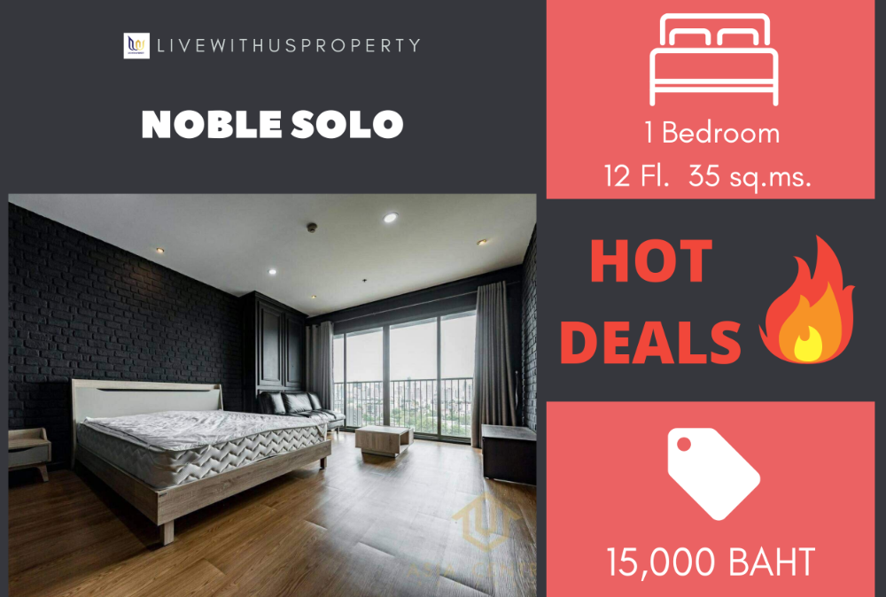 For RentCondoSukhumvit, Asoke, Thonglor : Urgent rent!! Very good price, very beautiful decorated room, Noble Solo