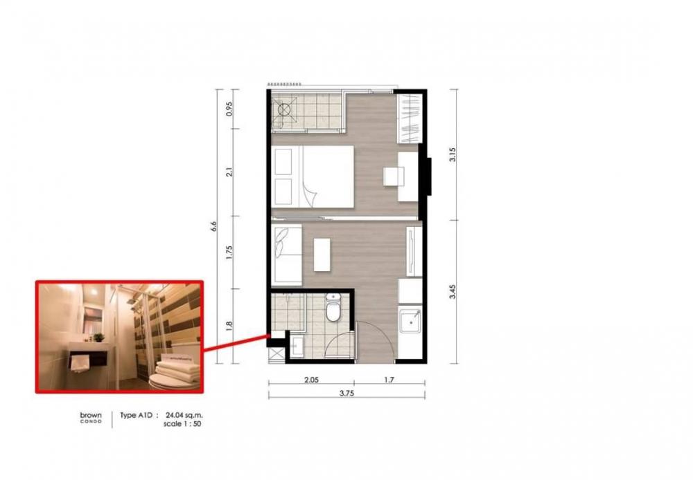 ให้เช่าคอนโดรัชดา ห้วยขวาง : สำหรับเช่า บราวน์ คอนโด รัชดา 32 ชั้น 7