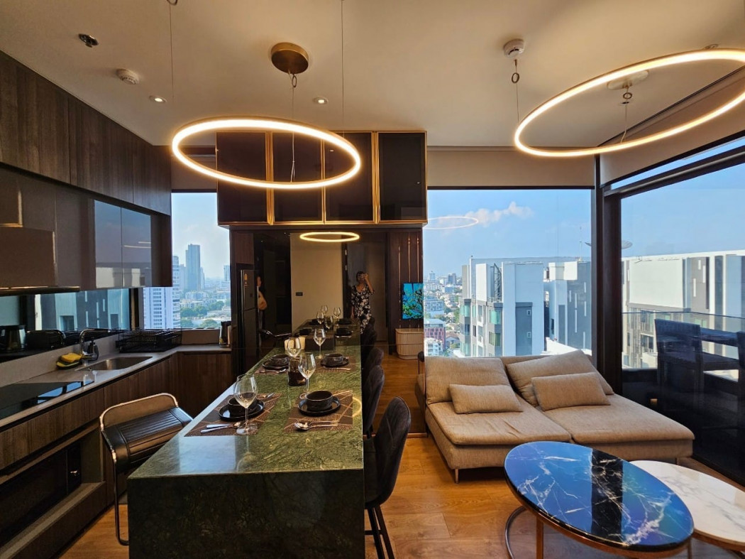 ให้เช่าคอนโดสุขุมวิท อโศก ทองหล่อ : ให้เช่า คอนโด 2 ห้องนอน The FINE Bangkok Thonglor-Ekamai 51 ตรม. ห้องมุม วิวสวย หรูหรา พร้อมอยู่