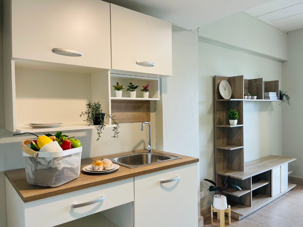 For SaleCondoLadprao101, Happy Land, The Mall Bang Kapi : Studio One condo for sale, Ladprao 102, beautiful room, ready to move in