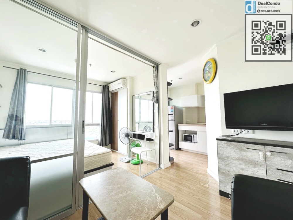 For RentCondoChaengwatana, Muangthong : [VA001]There is VDO, there is a washing machine for rent, Lumpini Ville Chaengwattana-Pak Kret, Floor 12A, Building B, Tel. 065-626-6997