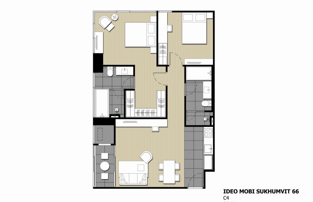 ให้เช่าคอนโดอ่อนนุช อุดมสุข : ให้เช่า คอนโด ไอดีโอ โมบิ สุขุมวิท 66 Ideo Mobi สุขุมวิท 66 84.5 ตรม.