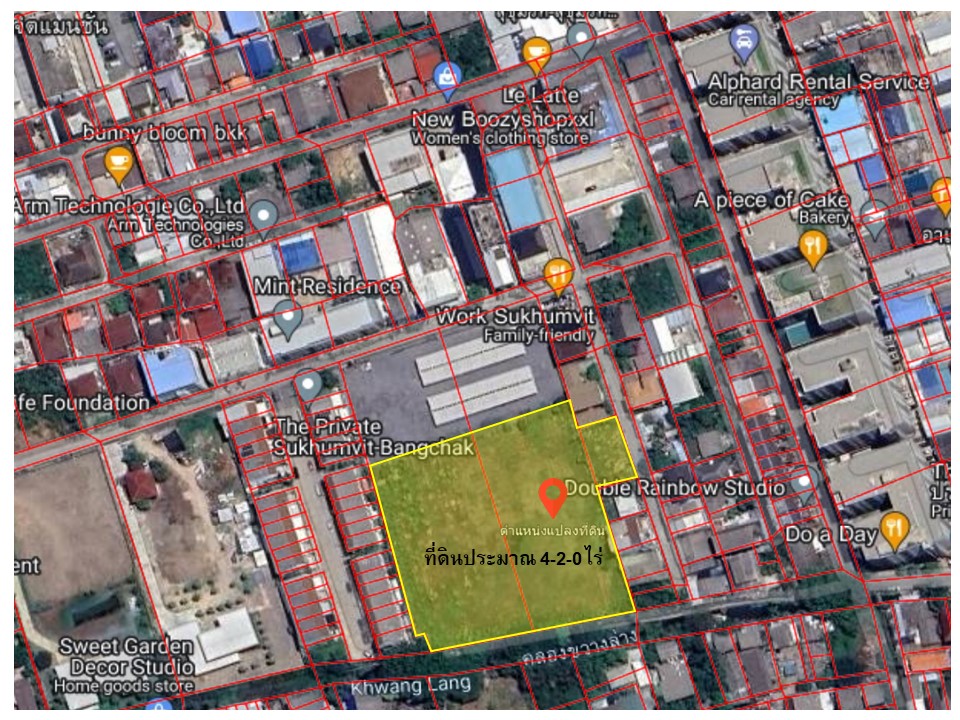 For RentLandOnnut, Udomsuk : Land for rent, 4 Rai over BTS Bangchak, located in Sukhumvit 97/1, about 800 meters away from BTS