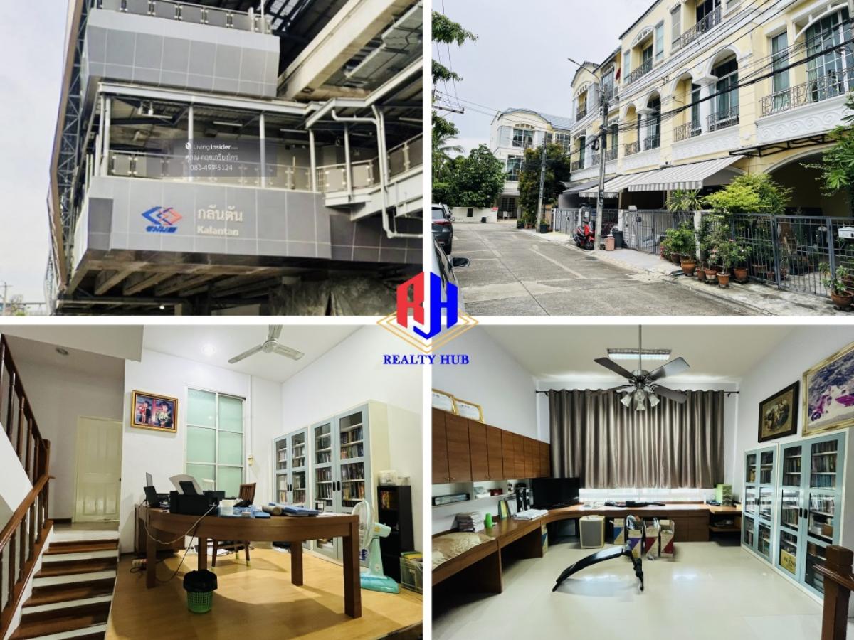 For SaleTownhomePattanakan, Srinakarin : Baan Klang Muang Rama 9 Srinakarin, next to the entrance to the Khlong Tan BTS station, opposite Thanya Park, the cheapest in the project.