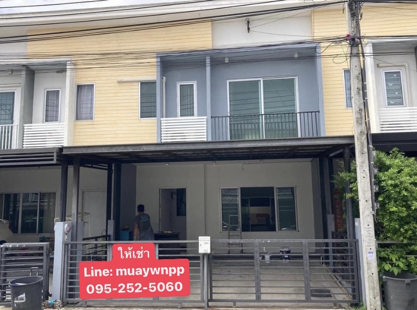 For RentTownhomeLadkrabang, Suwannaphum Airport : For rent, The Connect Village 15, On Nut, Soi Chaloem Phrakiat 87 Near Prawet Police Station, Bangkok, is a 2-storey townhome, 22 sq m, ready to move in
