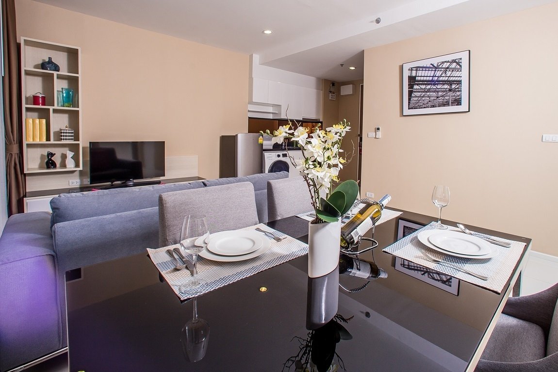 For RentCondoSukhumvit, Asoke, Thonglor : LTH8956 ‚ M√∂venpick Residences Ekkamai FOR RENT 2 beds 1 bath Size 60 Sq. M. Near BTS Ekkamai Station¬†ONLY 58k/month