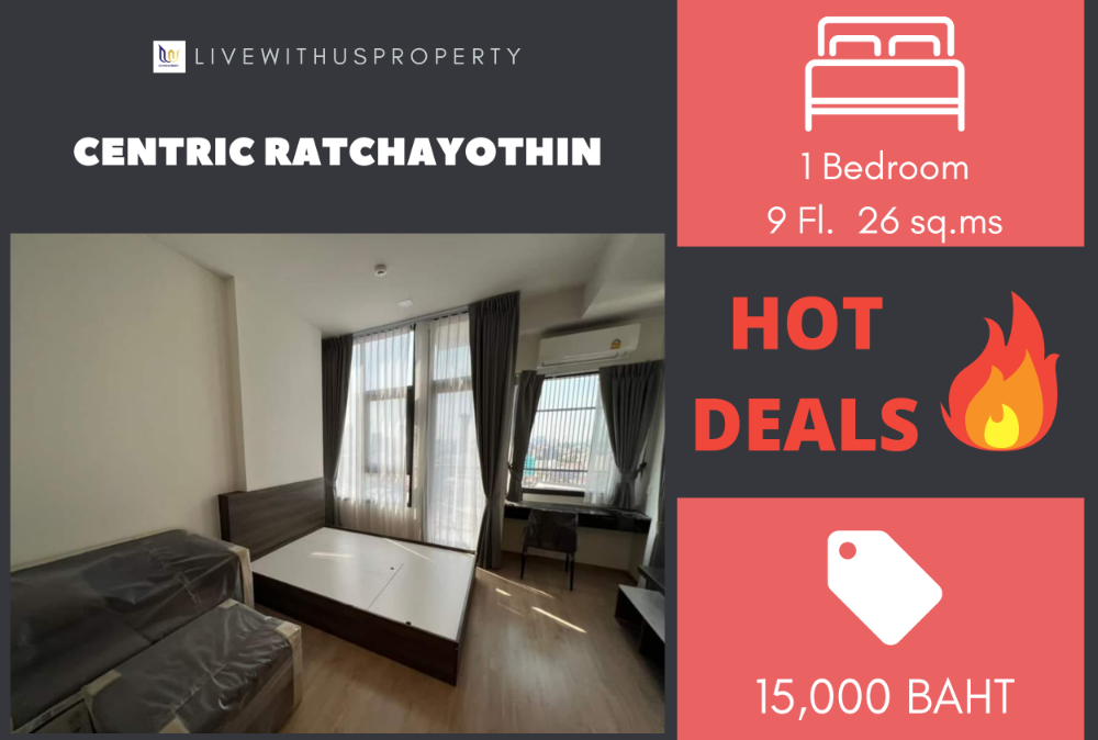 For RentCondoKasetsart, Ratchayothin : Urgent rent!! Very good price, BTS view, very beautifully decorated room, Centric Ratchayothin