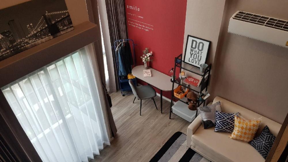 For RentCondoPhutthamonthon, Salaya : - For rent Kave salaya, duplex room, 2 floors, Building B, 7th floor, area 33 sq m., shady view, garden view, pool, can't hear the sound of the train. Decorate with the utmost luxury