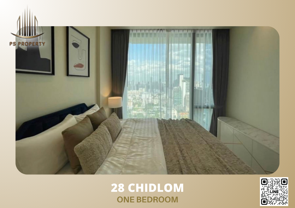 For RentCondoWitthayu, Chidlom, Langsuan, Ploenchit : For rent 🚩28 Chidlom 🚩 Spacious room, beautifully decorated, fully furnished, good view, near BTS Chidlom 🚆✨