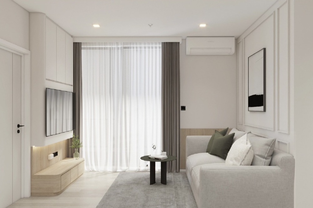 For RentCondoRama3 (Riverside),Satupadit : Code C20230900605....The Key Rama 3 for rent, 2 bedroom, 1 bathroom , high floor, furnished, ready to move in