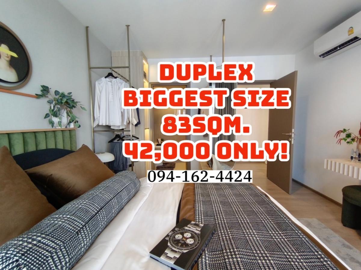 For RentCondoLadprao, Central Ladprao : 🔥For rent DUPLEX Biggest size THE LINE PHAHON YOTHIN PARK, fully furnished, sample room style, 2-story layout, hard to find, like being at home! ☎️ 098-826-8286
