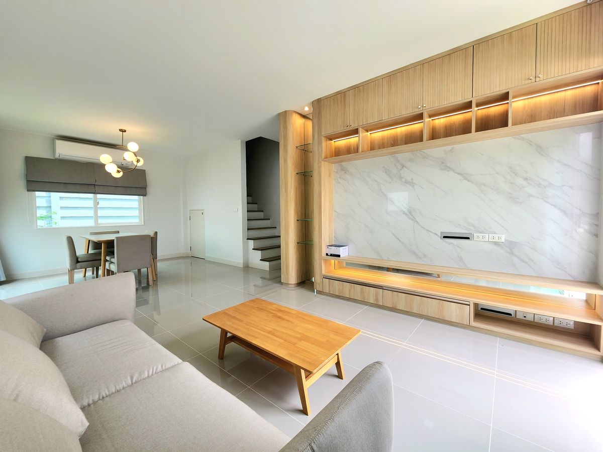 🔥For Rent🔥 Grande Pleno Mega Bangna (Grand Pleno Mega Bangna) near Concordian International School, near Mega bangna, good position, next to the main road, garden view, beautiful house decorated, ready to move in. Loading...