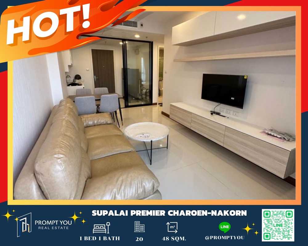 For RentCondoWongwianyai, Charoennakor : 🔥Supalai Premier Charoen-Nakorn🔥New room, fully furnished, ready to move in. //Ask for more information at Lineofficial:@Promptyou