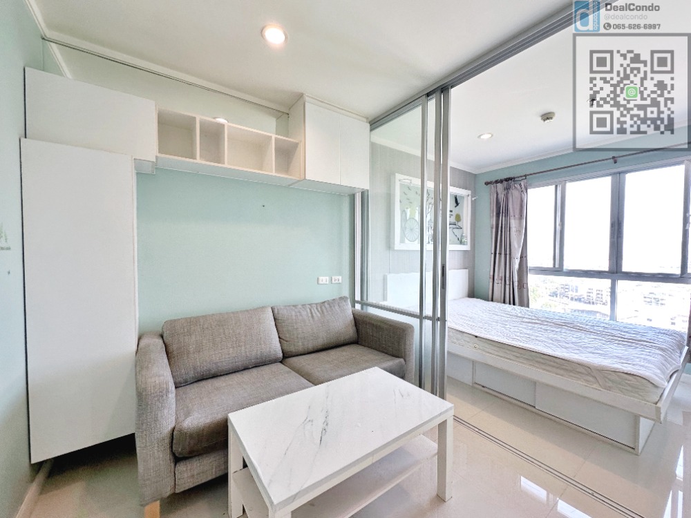 For RentCondoChaengwatana, Muangthong : [VA112] Built-in room with VDO and washing machine for rent, Lumpini Ville Chaengwattana-Pak Kret, 14th floor, Building A, call 065-626-6997.