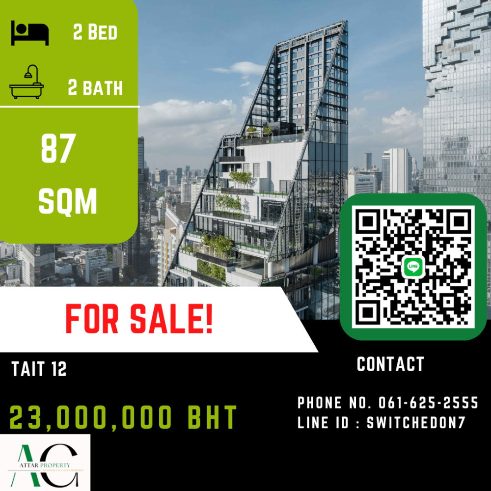 For SaleCondoSathorn, Narathiwat : *For Sale* TAIT 12 | 2 Bed | 061-625-2555