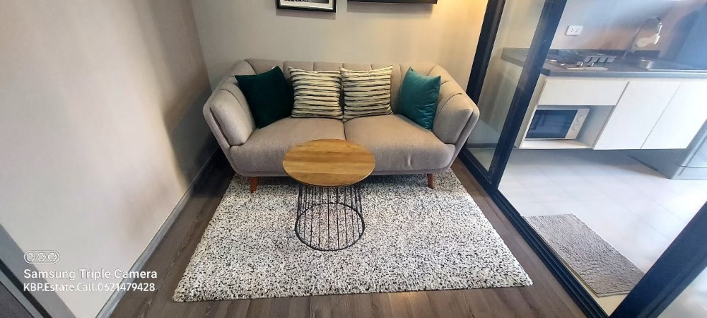 For RentCondoOnnut, Udomsuk : Condo for Rent, The Base Park West, Habitio view, 1 bedroom, beautifully decorated, 15,000 baht, separate bedroom, living room, kitchen (closed kitchen)