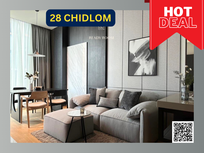 For RentCondoWitthayu, Chidlom, Langsuan, Ploenchit : ⭐️New unit for rent, Ready to move in❤️‍🔥 Condo 28 Chidlom 47.sq.m., Near BTS Chidlom station