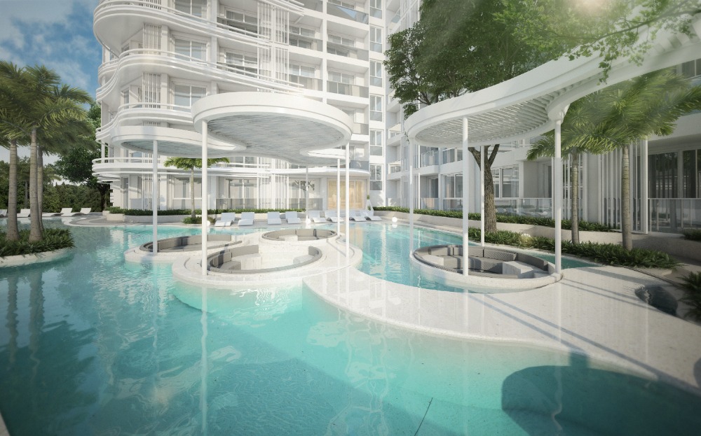 For SaleCondoPattaya, Bangsaen, Chonburi : Luxury condo for sale in Pattaya THE CORAL PATTAYA THAILAND | CURVE BALANCING AND LUXURY DESIGN