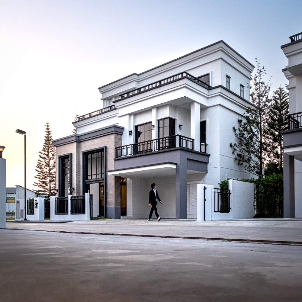 For SaleHouseNawamin, Ramindra : Luxury House for sale, Modern European, European style, 3 floors, Baan Nara Wongwaen-Ramindra. Completed and ready to move in.