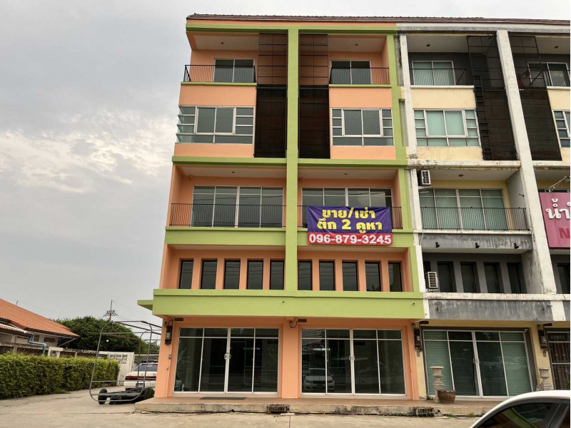 For SaleShop HousePathum Thani,Rangsit, Thammasat : L080947 Shophouse for sale, 2 units, 4 and a half floors, next to the main road, Khlong Luang, near Wat Phra Dhammakaya, size 51.6 sq m.