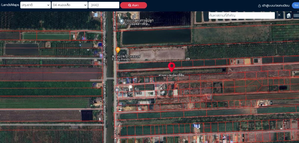 For SaleLandPathum Thani,Rangsit, Thammasat : For sale‼️ Land price, rectangular plot. Rangsit-Nakhon Nayok, Khlong 9, area 9-2-65 rai, enter Soi along Khlong 9.