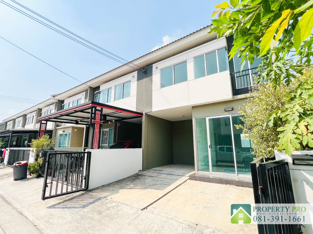 For SaleTownhomeMin Buri, Romklao : KT24S-001 TownHouse for Sale Pruksa 130 Nong Chok Suwinthawongse, 3 bedroom 24 sqw 83 sqm Near Min Buri, Yu Witthaya