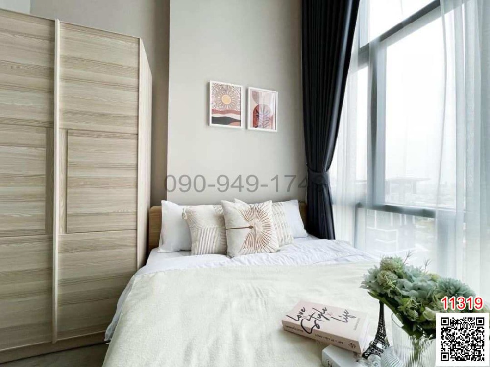 For RentCondoBang Sue, Wong Sawang, Tao Pun : 2-story condo for rent, Metro Sky Prachachuen, 2 bedrooms, brand new, never rented, next to the MRT Red Line that connects to Don Mueang Airport.