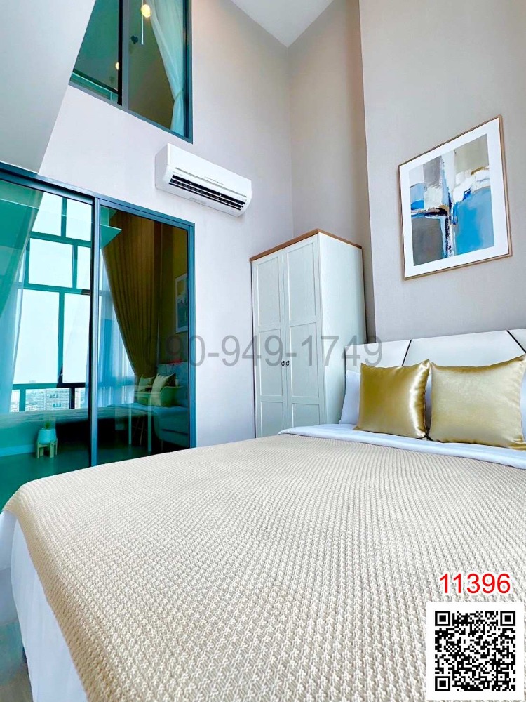 For RentCondoBang Sue, Wong Sawang, Tao Pun : Condo for rent, Type 2 floors, Metro Sky Prachachuen, next to the MRT red line connecting to Don Mueang Airport and the MRT purple line.