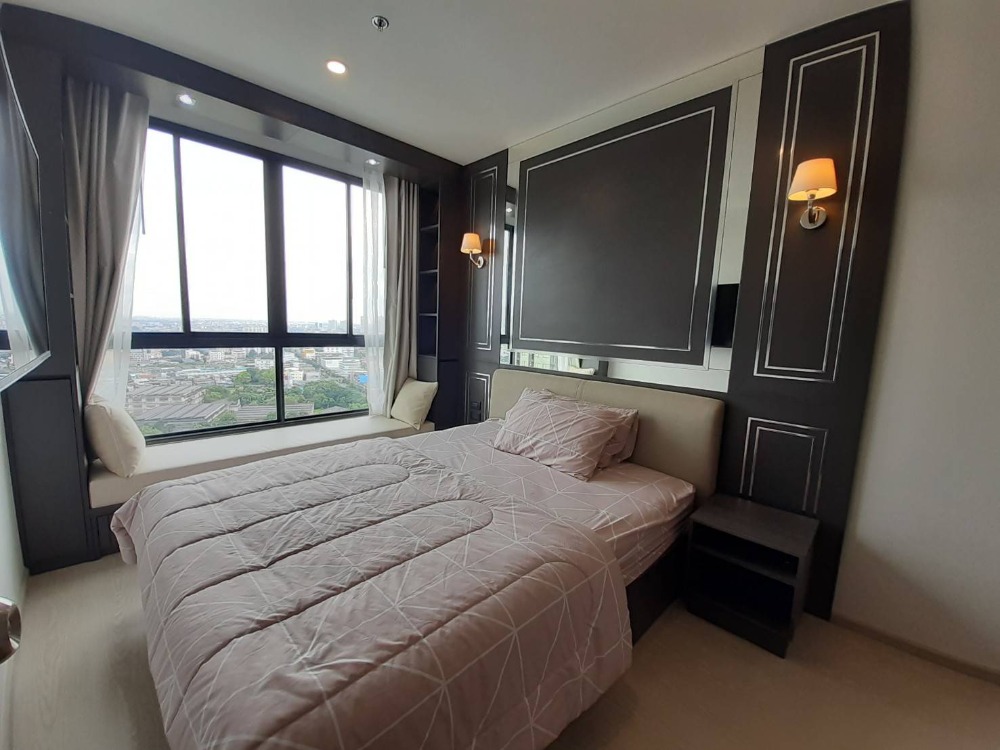 For RentCondoOnnut, Udomsuk : Condo for rent Elio Del Nest, 24th floor (corner room), pool and garden view (fully furnished + electrical appliances) (N.238)