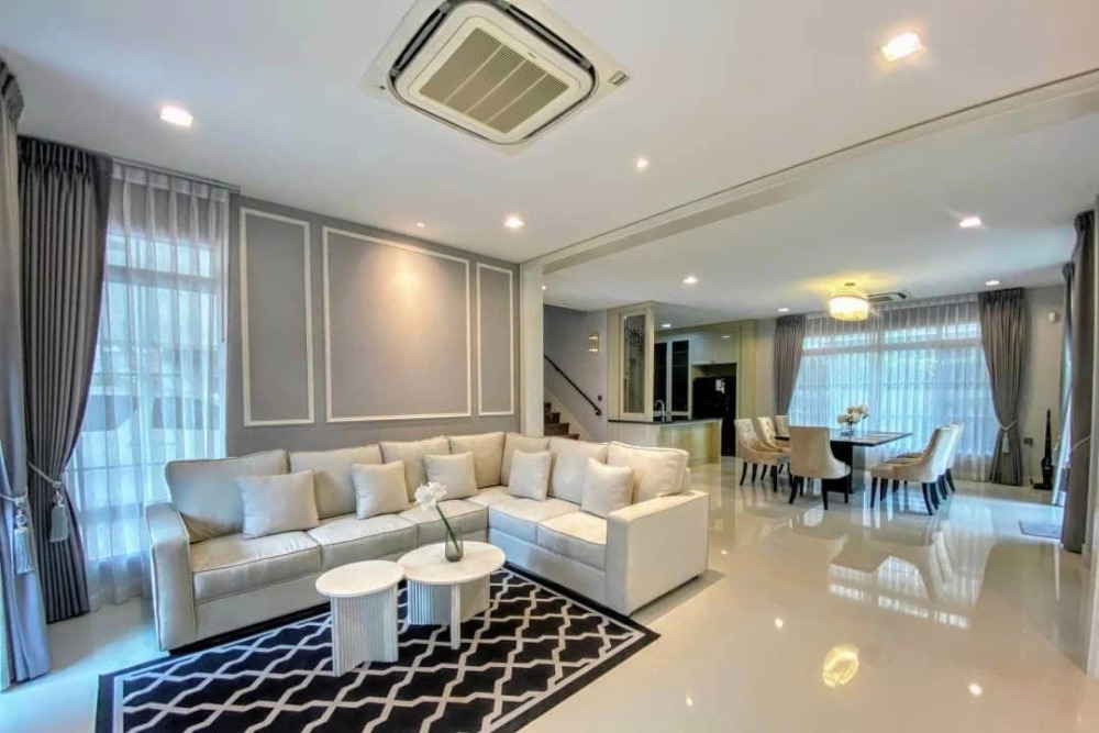For RentHouseVipawadee, Don Mueang, Lak Si : Nantawan RamIndra-Pahonyothin 50 115 sq w, 340 sq m, 4 bedrooms, 5 bathrooms, parking for 3 cars, maximum 5 cars.