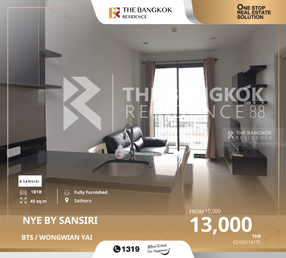 For RentCondoWongwianyai, Charoennakor : Nye by Sansiri near BTS WONGWIAN YAI, view of the Chao Phraya River.