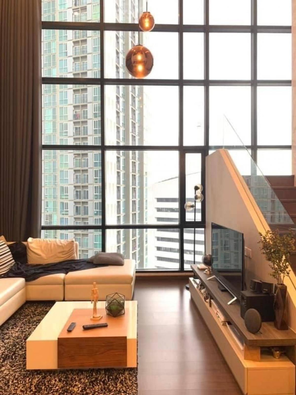 For RentCondoRatchadapisek, Huaikwang, Suttisan : 📢👇Duplex 3 beds at Ivy Ampio for rent / sale, near The Street, Central Rama 9, fully furnished, ready to move in