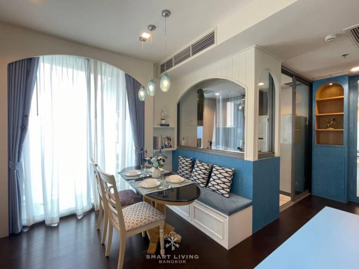 For RentCondoRatchathewi,Phayathai : 📢👇For rent / sale 2 beds corner unit, only a few units of 2-beds, 85 sqm at The Line Ratchathewi , fully furnished,  unblocked view, nice decoration Santorini style.