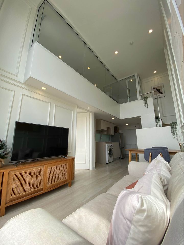 For RentCondoSathorn, Narathiwat : Knightsbridge Prime Sathorn 2 bedrooms, 1 bathroom, size 55 sq m., largest room, windows in 2 directions, beautifully decorated, ready to move in