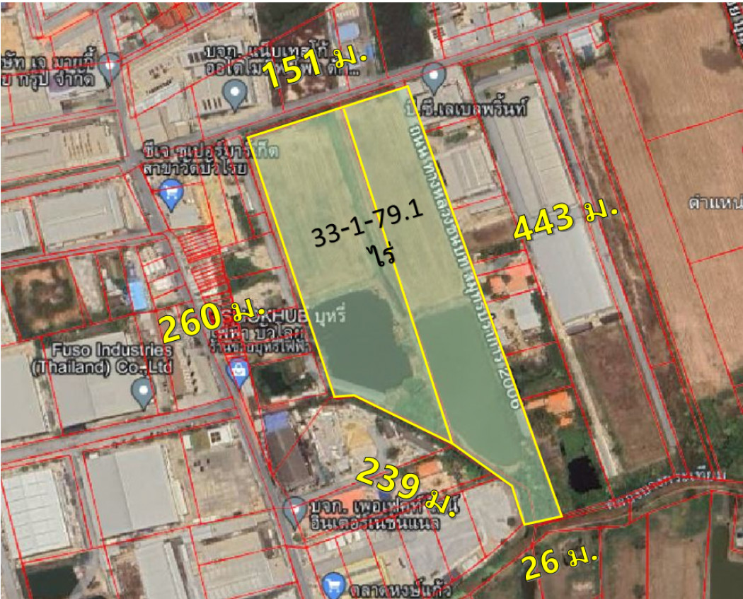 ขายที่ดินสมุทรปราการ สำโรง : ขาย ที่ดิน บางนา ตราด กม 23 บางเสาธง ซ.TOA 33-1-79 ไร่ ผังสีม่วง จาก ถ.บางนาตราด เพียง 3กม